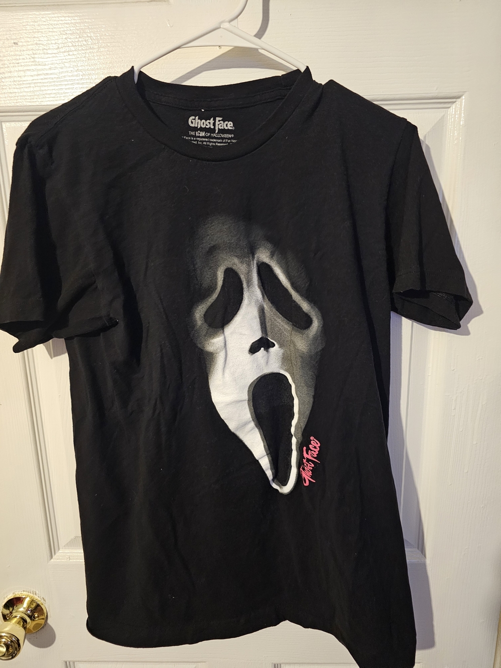 Men's Black Graphic Tee - Scream Mask Design